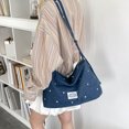 thumbnail image 5 of Women Large Capacity Shoulder Bag With Zipper Closure Polka Dot Crossbody Purse Adjustable Strap Shoulder Messenger Bag For Travel Shopping Work Daily Use (Blue), 5 of 13