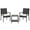 White, variant on Gymax 3 Piece Patio Furniture Set Outdoor Wicker Chair & Table Set w/ Seat Cushions Black