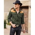 thumbnail image 3 of COOFANDY Men's Western Cowboy Shirt Embroidered Long Sleeve Slim Fit Casual Cotton Button Down Hippie Shirts with Pockets, 3 of 6