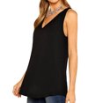 thumbnail image 4 of Guardurnaity Camiseta sin mangas Mujer Cuello en V Camiseta sin mangas Color sólido Casual Chaleco suelto Prendas para la parte del cuerpo negro XXL, 4 of 6