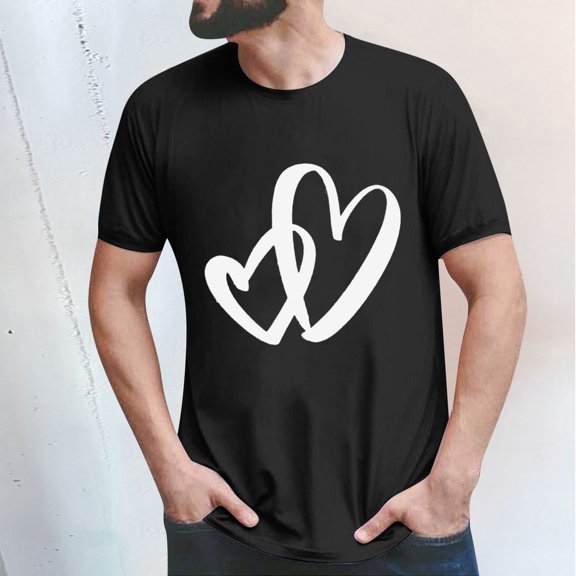 Baqcunre Valentine'S Day Shirts For Women Valentines Day Graphic T Shirt Shirt Short Sleeved Top Mens Model(Black M-3XL),Womens Tops Graphic Tees For Women Shirts For Women Womens Clothes