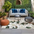 thumbnail image 2 of Spring Floral Outdoor Rug for Patio/Deck/Porch, Non-Slip Large Area Rug 3 x 5 Ft, White Magnolia Flowers Barn Door Farmhouse Beige Indoor Outdoor Rugs Washable Area Rugs, Camping Rug Carpet Runner, 2 of 8