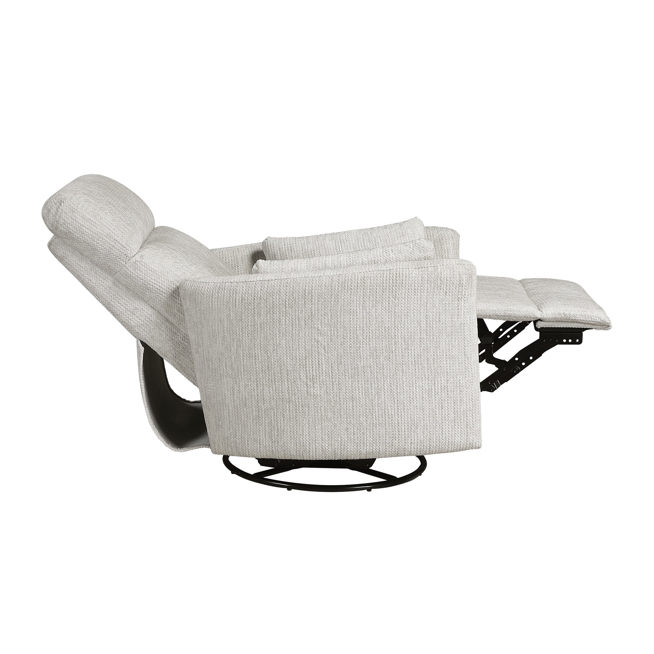OakvillePark Arven Microfiber Swivel Glider Manual Reclining Chair, Beige