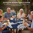 thumbnail image 3 of Round Outdoor Tablecloth with Umbrella Hole and Zipper, Navy Blue Starfish Coastal Tablecloth with Elastic Waterproof, Shell Summer Beach Nautical Patio Table Covers for 55" - 60" Picnic Pool Tables, 3 of 9