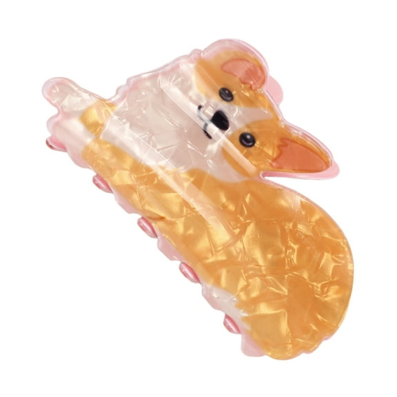 Vocoste Fashion Cute Dog Hair Clips Hairdo Clip for Women 3.54"x1.97"x2.36" Orange 1 Pc