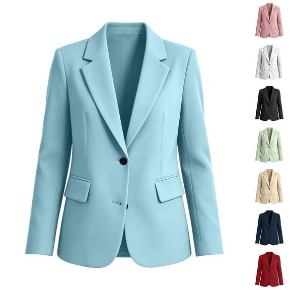 Blazers for Women Business Casual Long Sleeve Button Pockets Suit Jackets Work office Blazer White