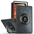 thumbnail image 3 of Case For Samsung Galaxy Tab A7 Lite (8.7 inch) Slim Hybrid with Ring Magnetic Stand Holder Kickstand Frame Bumper Drop proof Tablet Cover [ Black Crocodile ], 3 of 4