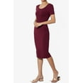 thumbnail image 3 of TheMogan Robe Midi Moulante en Jersey de Coton Extensible à Manches Courtes pour Femmes, 3 of 6