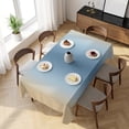 thumbnail image 3 of Light Blue Khaki Ombre Table Cloth Waterproof Tablecloths, Modern Abstract Art Gradient Tablecloth Dining Table Cover for Kitchen Party Tabletop Outdoor, Rectangle Tablecloth 54x108 Inch, 3 of 9