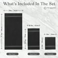 thumbnail image 4 of One Thousand Reasons Superior Zero Twist 1 Stripe Towel Set | Bath, Gym, Hand Towels | Luxury & Soft Cotton - Black (6 Pieces), 4 of 7