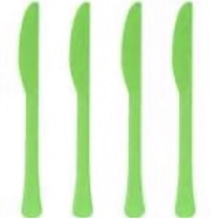 50 Pack Lime Green Plastic Knives Heavy Duty Amscan All Occasions Disposable