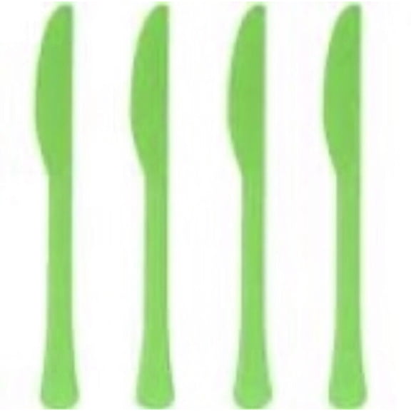 50 Pack Lime Green Plastic Knives Heavy Duty Amscan All Occasions Disposable