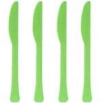 50 Pack Lime Green Plastic Knives Heavy Duty Amscan All Occasions Disposable