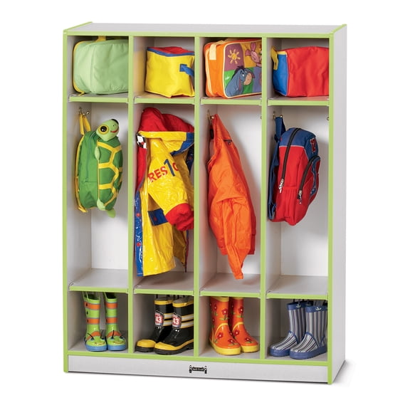 4 Section Coat Locker - Key Lime