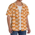 thumbnail image 2 of Honeii Cute Fox Faces Pattern for Men's Short-Sleeved Button-Up Collared Shirt Featuring A Pocket, Perfect for Beach Vacations, And Travel Adventures.-X-Large, 2 of 5