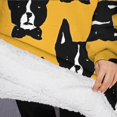 thumbnail image 3 of Oversized Wearable Blanket Hoodie,Boston Terrier Sherpa Blanket Hoodie with Super Pockets,Super Warm Fuzzy Pullover for Women & Men, 3 of 6