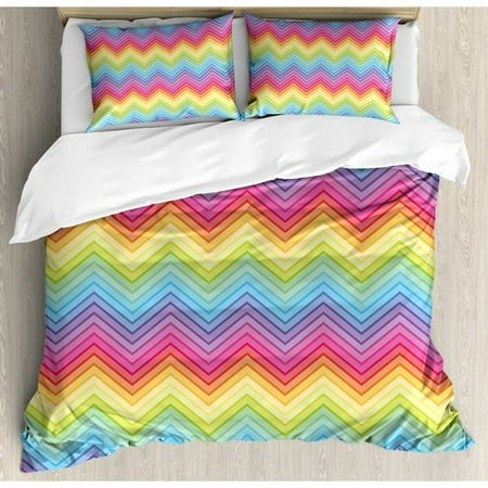 Ambesonne Rainbow Duvet Cover Set Walmart Com
