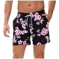 thumbnail image 2 of Styesk Mens Shorts Men Printing Casual Fashion Loose Beach Pants Drawstring Zipper Pockets Triangular Lining Exercise Shorts Pants, 2 of 5