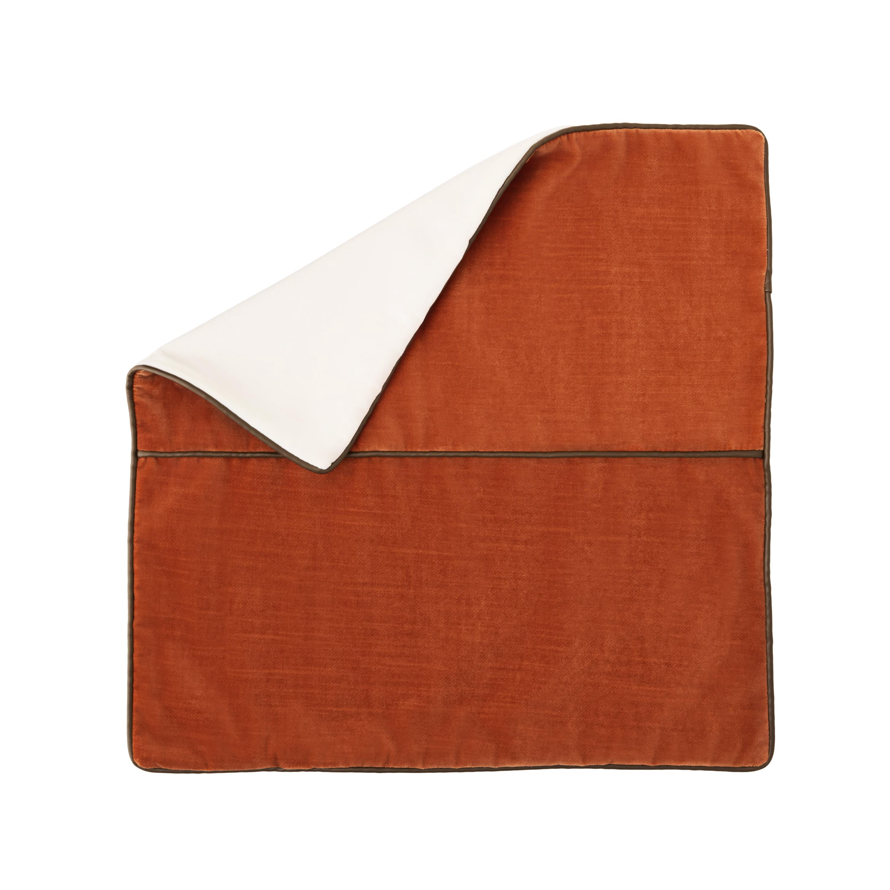 Mainstays 18" x 18" Auburn Sun Velvet With Faux Leather Trim Polyester Decorative Pillow Cover