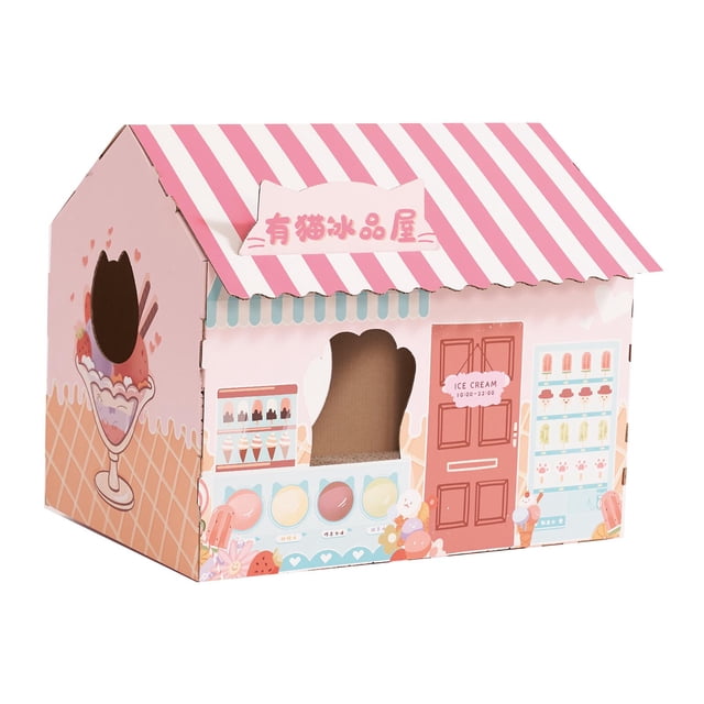 lionlar Grattoir pour Chat en Carton, Tapis à Griffer Réversible et Remplaçable, Salon pour Chat en Forme Rose