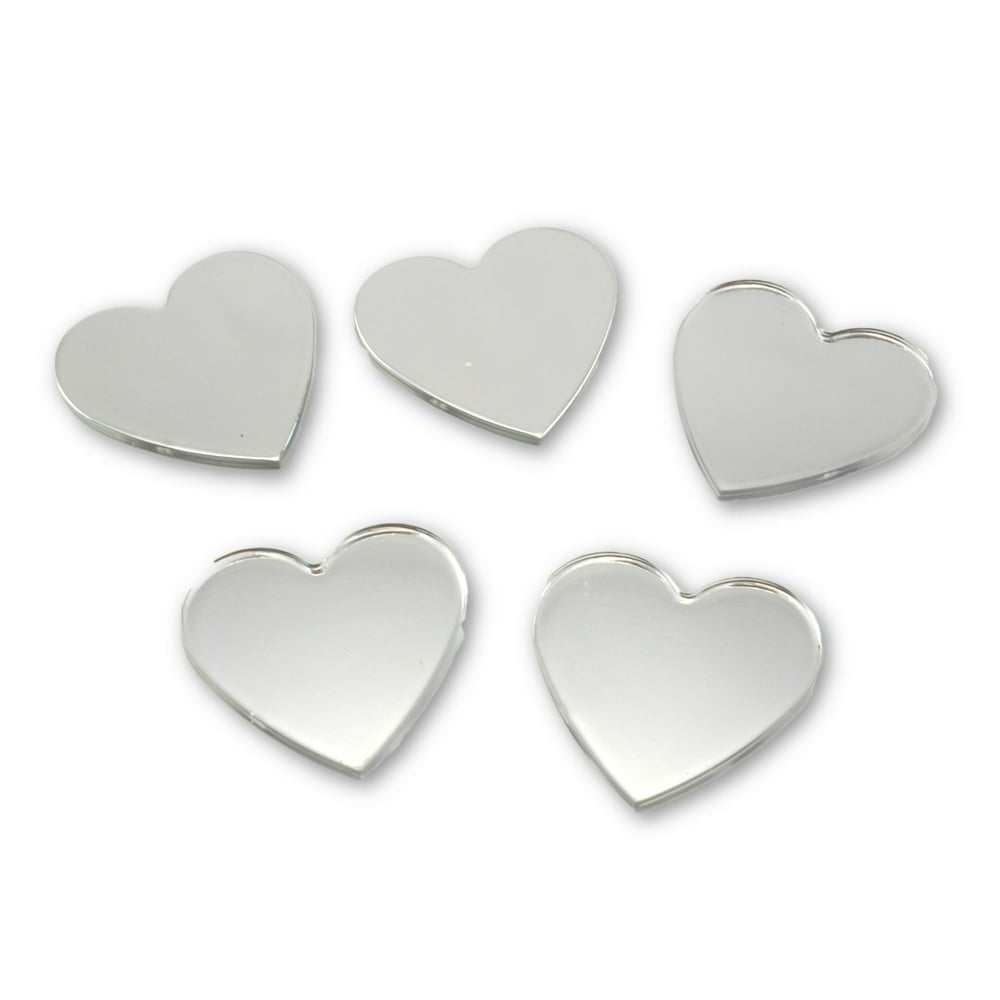 Acrylic Small Heart Mirrors 1.5 x 1.5 Inch 5 Pieces Heart Mirror Mosaic ...