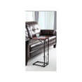 thumbnail image 4 of ETNA Products Adjustable Height Sofa Side End Table - Brown Wood Top, Black Metal Scroll Design - C-Shaped TV Tray Slides Up to Couch, Chair, Recliner, 4 of 5
