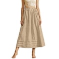thumbnail image 2 of Purcolt Womens Maxi Skirts Summer Boho Flowy Tiered Casual Elastic High Waisted Swing A-line Long Skirts with Pockets, 2 of 6