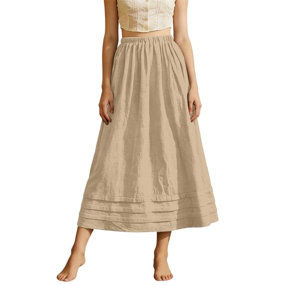 Edvintorg Midi Skirts for Women with Pockets Elastic High Waisted Skirt Womens Summer Skirts Trendy 2026