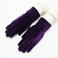 thumbnail image 2 of Womens Gloves Winter Windproof Thickened Cold Protection Thick Velvet Solid Color Fleece Warm Gloves for Cycling Biking Sporting Driving Purple, 2 of 4