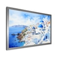 thumbnail image 2 of Designart "Santorini Isles Blue and White Charm III" Landscapes Framed Wall Art Decor - Country Blue Greece Living Room Framed Canvas Art, 2 of 6