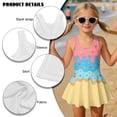 thumbnail image 5 of Uorisanigo Swimsuit One Piece for Girls Sleeveless Bathing Suit Skirted Size 8-9 Polyester and Spandex Fabric Swimwear Beach Vacation, Cute Ice Cream, 5 of 6