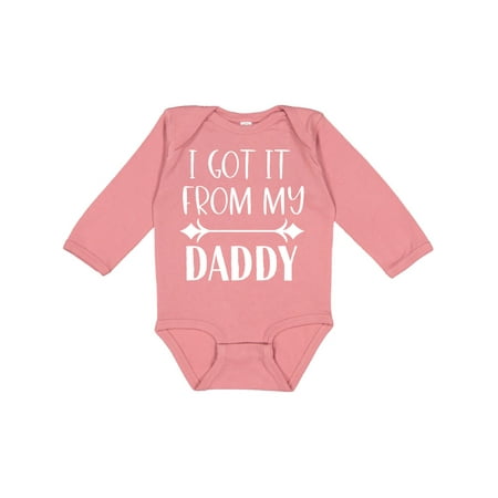 

Inktastic I Got It from My Daddy Gift Baby Boy or Baby Girl Long Sleeve Bodysuit