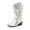 SILVER, variant on Girls Mid-Calf Cowboy Boots Square Toe Western Boots with Low Heel for Little & Big Kids