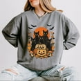 thumbnail image 2 of Black Cats Pumpkin Vintage - Womens Lightweight Garment Dyed Sweatshirt, 2 of 9