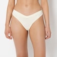thumbnail image 1 of Wide Waist Cotton Thong In Lemon Icing, 1 of 5