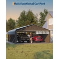 thumbnail image 5 of 20'X20'X10' Metal Car Port for 2 Cars, Enclosed Carports with 220 g Tarp, All-Weather Use Metal Carport, for Full-Size Pickup Trucks, Bass Boats, and Tractors, 5 of 6