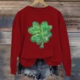 thumbnail image 4 of xixinqiwan Women's St Patrick's Day Sweatshirts,Womens Clover Print Hoodie Casual Long Sleeve Sweatshirt Irish Shamrock Pullover Tops, 4 of 6