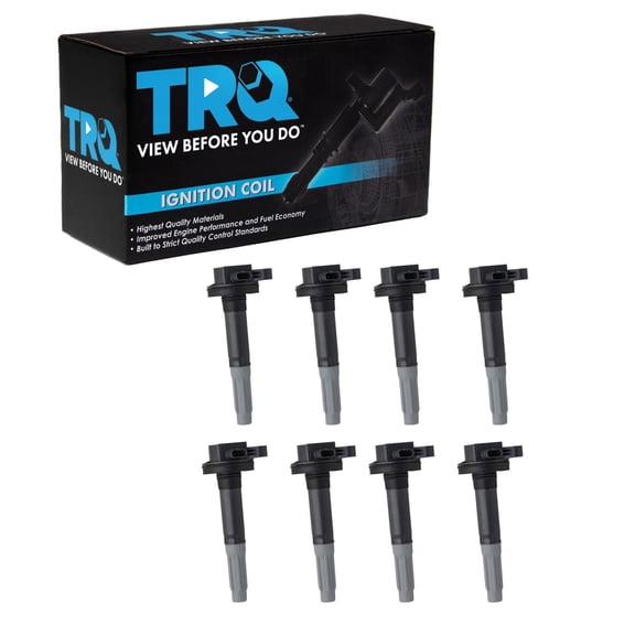 TRQ Engine Spark Ignition Coil Direct Fit Kit Set of 8 for Ford New ICA36239