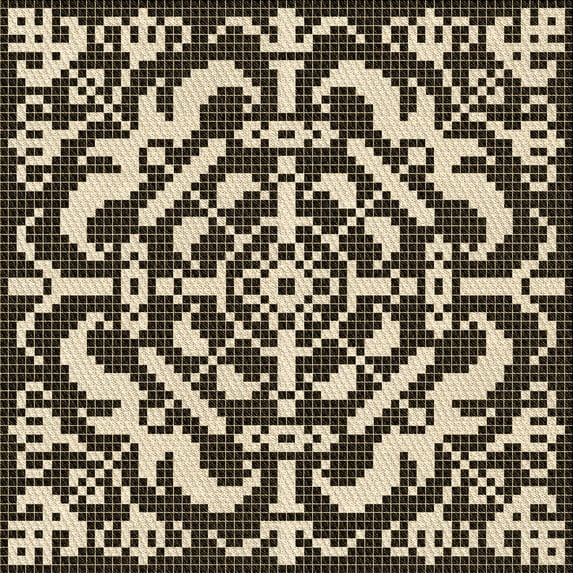 Ahgly Company Indoor Square Patterned Midnight Gray Area Rugs, 7' Square