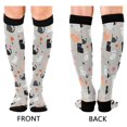 thumbnail image 4 of FORMRS Womens Knee High Socks Casual Long Thick Travel Daily Wear, 1 Pair, Gray Cartoon Pattern, 4 of 6
