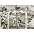 thumbnail image 2 of Hokusai 14x11 White Modern Wood Framed Museum Art Print Titled - Seven Bridges In One View With Mt Fuji, 2 of 4
