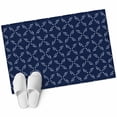 thumbnail image 2 of 2x3 Door Mat Rug, Navy Blue Non-Skid Rubber Backing Large Rectangle Rugs - Living Room Bedroom Home Office, Geometric Leaf Diamond Plaid Abstract Check Indoor Floor Mat Carpets Washable Rug, 2 of 9