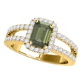 thumbnail image 1 of Mauli Jewels 2.70 Carat Halo Split Shank Diamond and Emerald Shaped Green Amethyst Ring  For Women in 10K Yellow Gold, 1 of 7