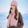 thumbnail image 3 of gbyLJF Women's Winter Scarf and Hat Set Fashion Casual Knitted Hat Warm Soft Solid Color Hat Scarf, 3 of 6
