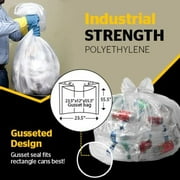 Aluf Plastics 55 gallon heavy duty clear trash bags, 1.5 mil industrial strength plastic, 35 x 55, value pack of 50, fits toter, rubbermaid brute, carlisle bronco
