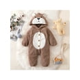 thumbnail image 3 of Cute Romper with Hood, Baby Boys Girls Cartoon Bear Hooded Jumpsuit Long Sleeve Button-Down One-Piece Outfit, 3 of 9