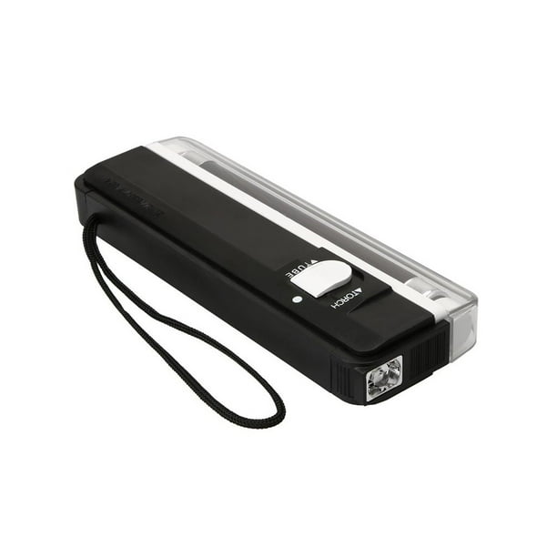 Injueey Luz de detección Detector de dinero antorcha lámpara de billetes falsos herramienta de detección portátil ABS
