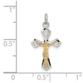 thumbnail image 5 of Auriga Fine Jewelry 925 Sterling Silver & Gold-plated Polished Satin & D/C Crucifix Cross Pendant (L-27mm, W-13mm), 5 of 6
