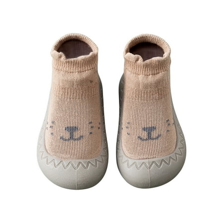 

Odeerbi Rollback Toddler Baby Boys Girls Socks Cute Breathable Soft Non-slip Toddler Shoes Socks Trendy Cartoon Pattern Cotton Brown