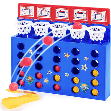 Connect 4 Shots Game,Connect Bouncing Basketballs,Shooting and Bouncing Ball Game 2-in-1,Innovative Classic Games,Educational and Strategic Toys for Kids